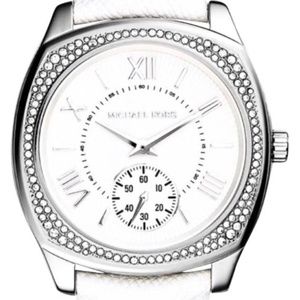 Michael Kors White Leather Bryn Watch